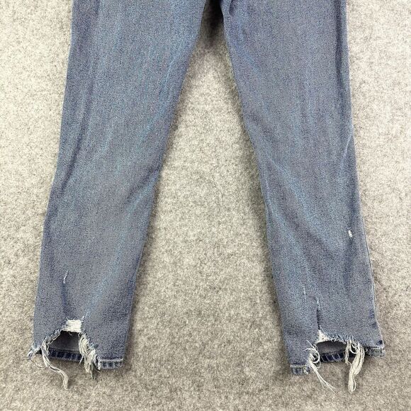 Abercrombie Fitch Mom Jeans Womens 25/0 Blue Medium Wash Destroyed Relaxed Denim - Picture 9 of 16